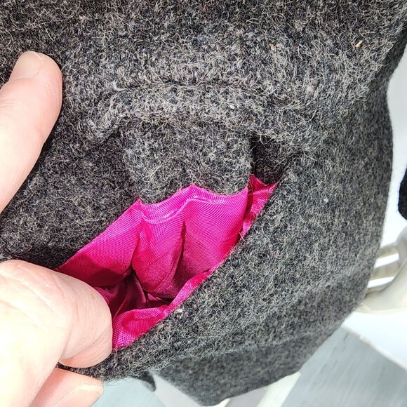 Vintage Girls Braetan Kids Gray Wool Velvet Coat Jacket Size 10 USA Union Made - Picture 4 of 13